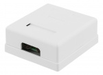 DELTACO suojattu datarasia pinta-asennukseen, FTP 2xRJ45, Cat6, valk.