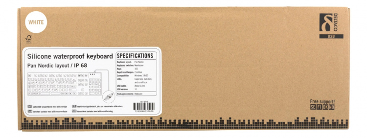 DELTACO TB-505 -näppäimistö, valkoinen DELTACO TB-505 -näppäimistö, valkoinen