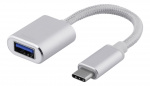 DELTACO sovitin USB-C 3.1 Gen 1 - USB-A OTG, alum., muovipussi, hopea DELTACO sovitin USB-C 3.1 Gen 1 - USB-A OTG, alum., muovipussi, hopea