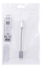 DELTACO sovitin USB-C 3.1 Gen 1 - USB-A OTG, alum., muovipussi, hopea DELTACO sovitin USB-C 3.1 Gen 1 - USB-A OTG, alum., muovipussi, hopea