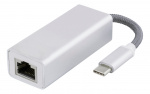 DELTACO USB-C-verkkosovitin, Gigabit, RJ45, muovipussi, hopea DELTACO USB-C-verkkosovitin, Gigabit, RJ45, muovipussi, hopea