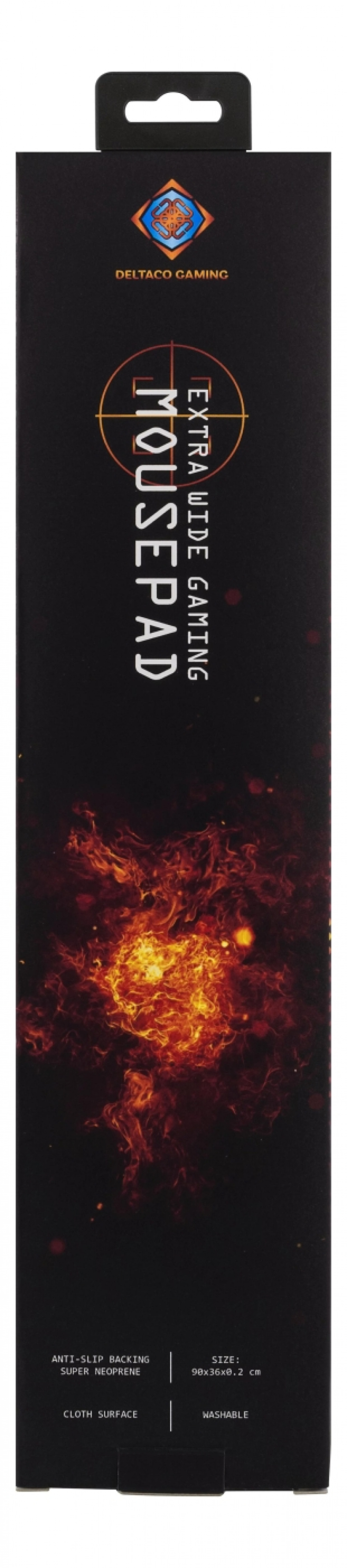 DELTACO GAMING erikoisleveä hiirimatto pelaajille, 900mm, musta
