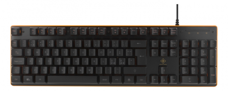 DELTACO GAMING tangentbord med membranbrytare, nordisk layout, orange belysning