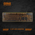 DELTACO GAMING tangentbord med membranbrytare, nordisk layout, orange belysning