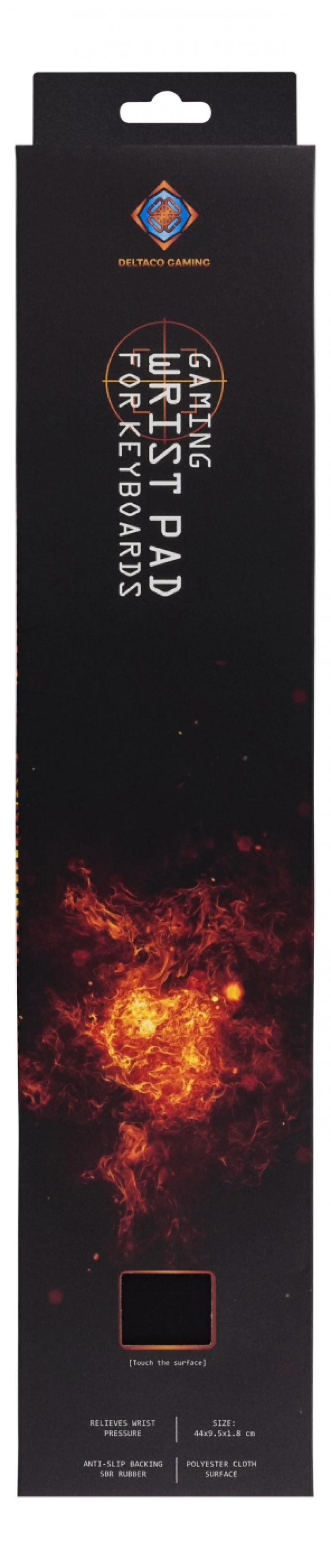 DELTACO GAMING Wristpad Large, 18mm korkea, musta