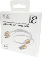 EPZI yleiskäytt. latauskaap., USB-C, Lightning, Micro USB, USB-A, 50cm EPZI yleiskäytt. latauskaap., USB-C, Lightning, Micro USB, USB-A, 50cm