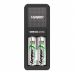 Energizer NiMH akkulaturi AA / AAA | 1.2 V DC | 2x AA/LR6 | Euro | Akun tyyppi: AA | Musta