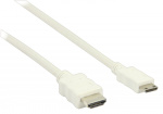 Valueline High Speed HDMI-kaapeli Ethernet HDMI-Liitin - HDMI Mini 1.00 m Valkoinen