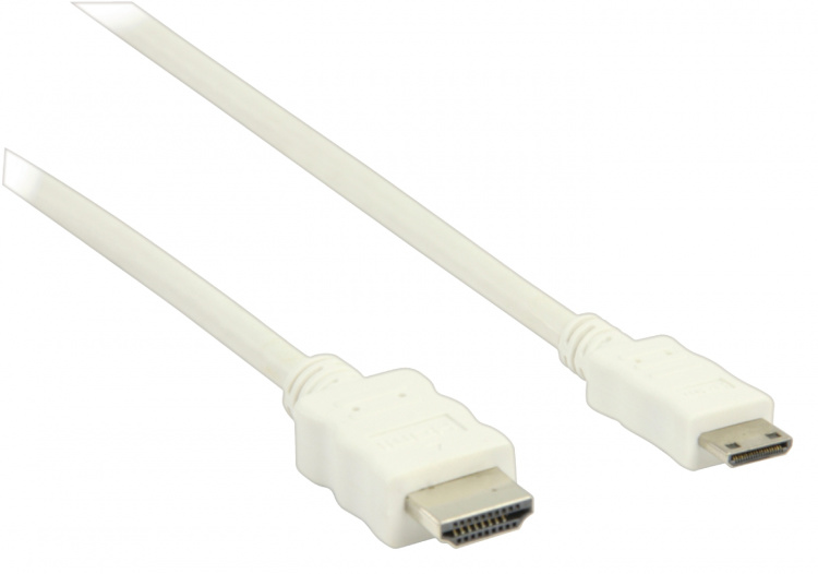 Valueline High Speed HDMI-kaapeli Ethernet HDMI-Liitin - HDMI Mini 1.00 m Valkoinen
