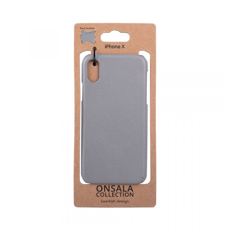 Onsala COLLECTION Suojakuori Nahka iPhoneX/Xs Harmaa Onsala COLLECTION Suojakuori Nahka iPhoneX/Xs Harmaa
