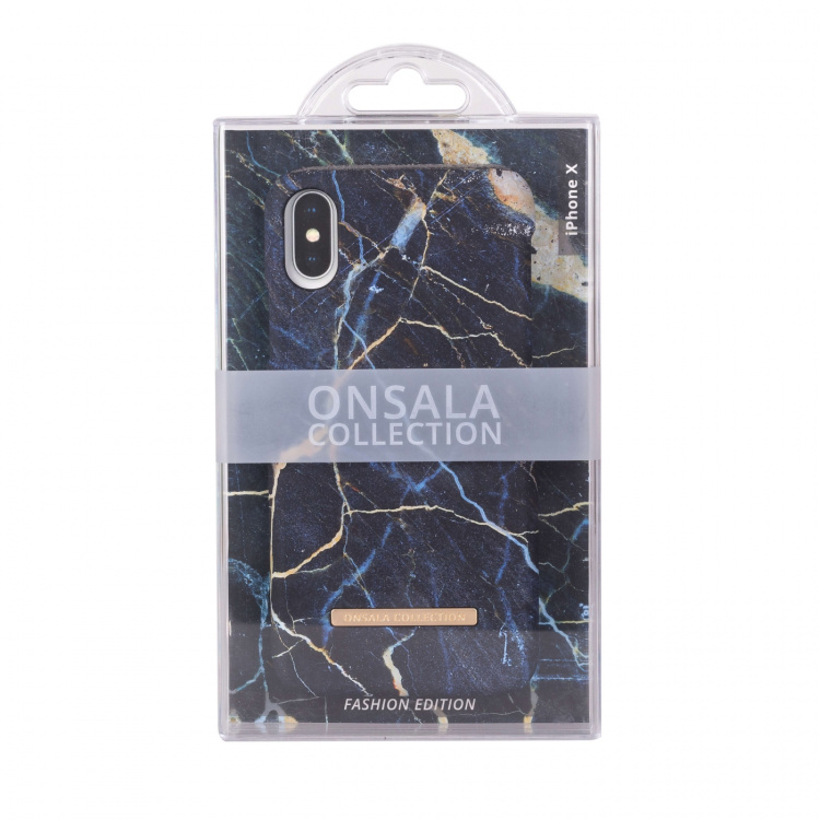 Onsala COLLECTION Suojakuori Matta Black Galaxy Marble iPhoneX/Xs