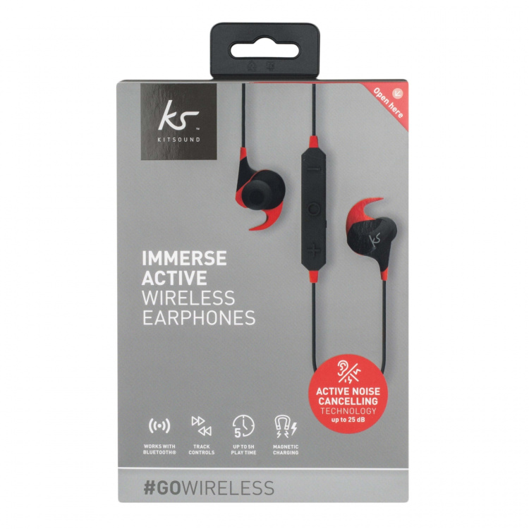KitSound Kuulokkeet Immerse Active ANC In-Ear Langattomat Punainen