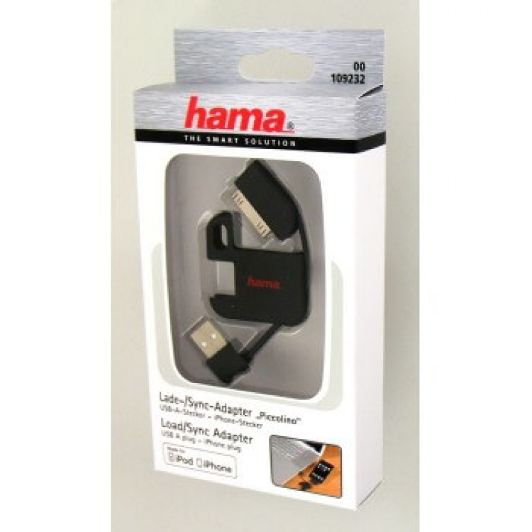Hama Synkronointi Johto iPhone4 iPad 30pin Mini Travel MFI