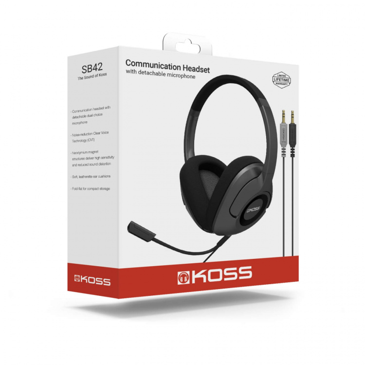 Koss kuuloke SB42 Over-Ear Mic Remote Musta Koss kuuloke SB42 Over-Ear Mic Remote Musta