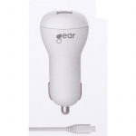 Gear Laturi 12-24V 1xUSB 1A Valk. MicroUSB Johto Pyöreä 1m