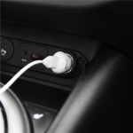 Gear Laturi 12-24V 1xUSB 1A Valk. MicroUSB Johto Pyöreä 1m