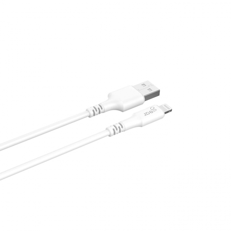 Gear Pyöreä latauskaapeli Lightning USB-A 2m Valkoinen MFI Gear Pyöreä latauskaapeli Lightning USB-A 2m Valkoinen MFI