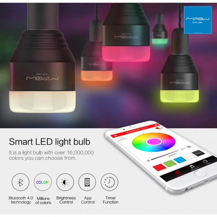 MiPow Playbulb Smart Valkoinen RGB BT 280lumen 5W E27 MiPow Playbulb Smart Valkoinen RGB BT 280lumen 5W E27