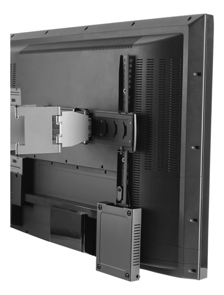 DELTACO mediatoistimen murtosuojateline, asennussarja, terästä, musta