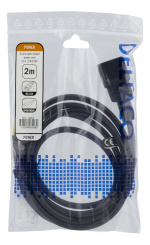 DELTACO laitekaapeli, C14 - avoin pää, 2m, IEC C14, 10A, musta