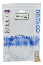 DELTACO High-Speed Premium HDMI -kaapeli, 2m, Ethernet, 4K UHD, valk. DELTACO High-Speed Premium HDMI -kaapeli, 2m, Ethernet, 4K UHD, valk.