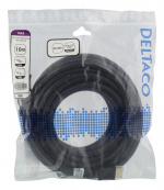 DELTACO HDMI-kaapeli, High-Speed, 10 m, Ethernet, 4K UHD, must