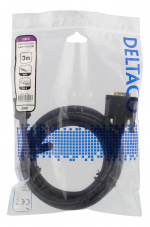 DELTACO HDMI - DVI-kaapeli, 3m, Full HD, musta