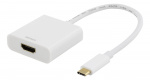DELTACO USB-C - HDMI-sovitin, 4096x2160 30Hz, valkoinen