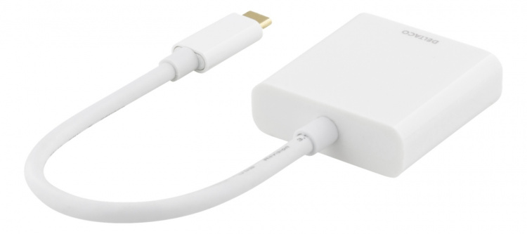DELTACO USB-C - HDMI-sovitin, 4096x2160 30Hz, valkoinen