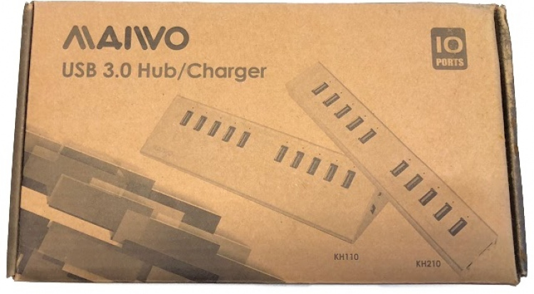 External USB 3.0 Hub, 10x USB-A, 7x USB 3.0, 3x USB 5V/2,1A, black