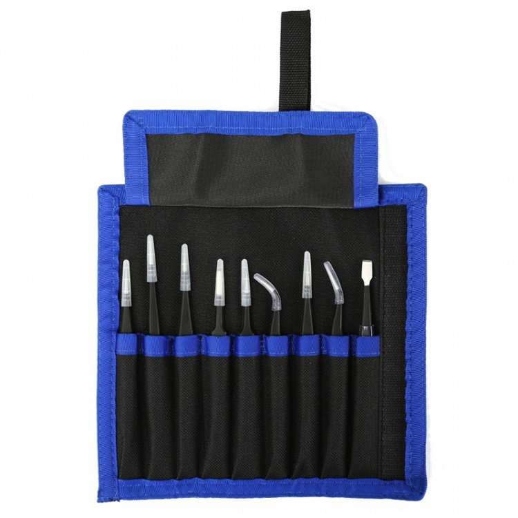 Tweezer kit, 9 pieces, ESD, black Tweezer kit, 9 pieces, ESD, black