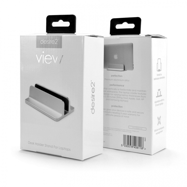 Desire2 Pöytäteline Mac/Ultrabooks Säädettävä Alumiini Hopea