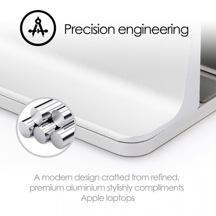 Desire2 Pöytäteline Mac/Ultrabooks Säädettävä Alumiini Hopea