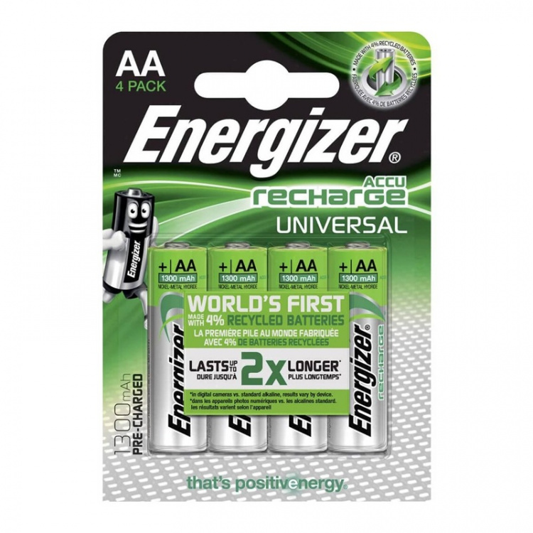 Energizer Paristo AA/LR6 Ladattava Ni-Mh 1300mAh 4-pack