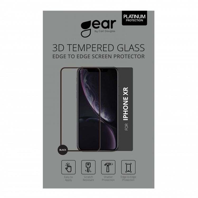 Gear Näytönsuojus 3D Platinum Kaarevat Lasi Musta Kehys - iPhone XR / 11 Gear Näytönsuojus 3D Platinum Kaarevat Lasi Musta Kehys - iPhone XR / 11