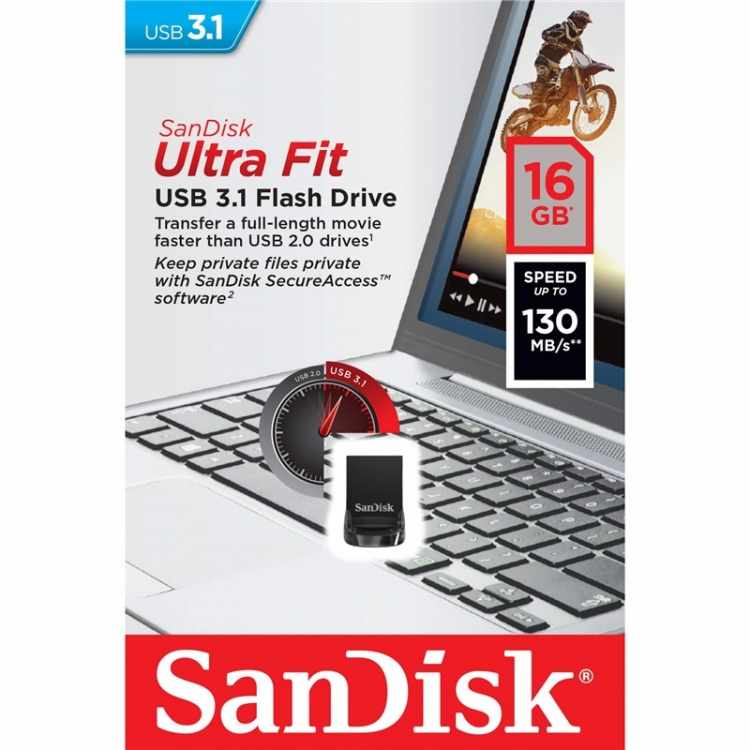 Sandisk USB-muistitikku 3.1 Ultrafit 16Gb