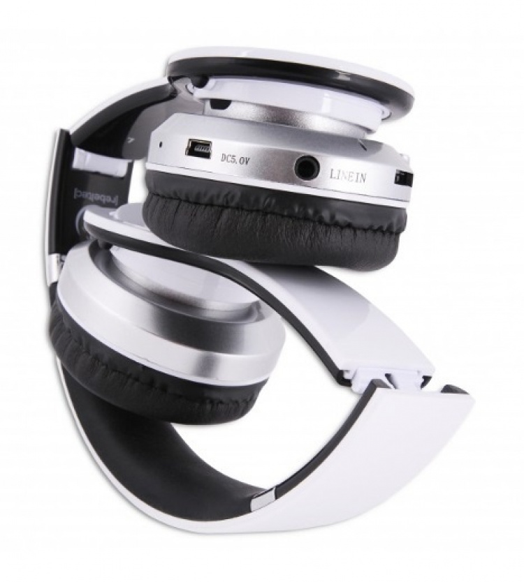 Rebeltec Crystal, langattomat kuulokkeet, joissa on Bluetooth, valkoinen