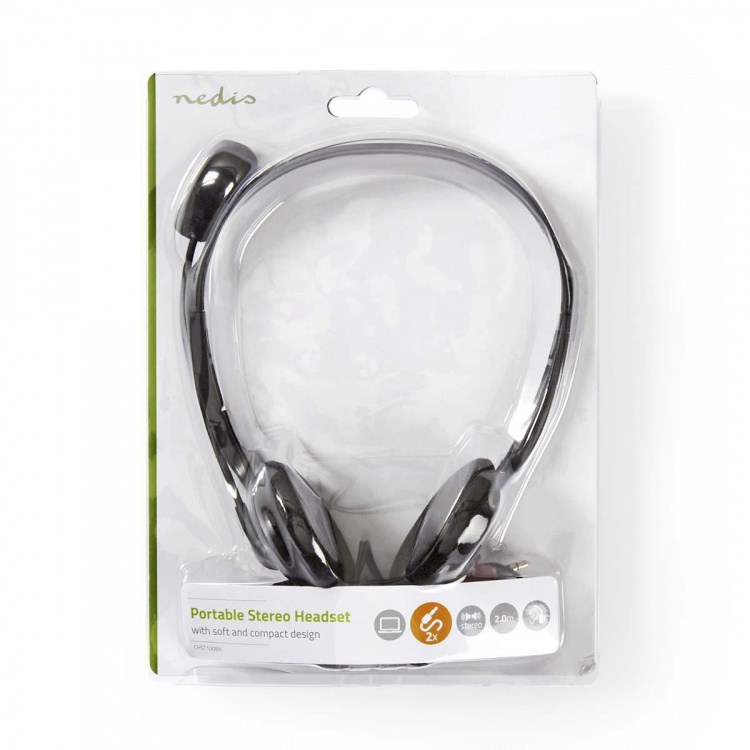 Nedis PC-headset | On-Ear-Kuulokkeet | Stereo | 2x 3.5 mm | Kokoontaitettava Mikrofoni | Musta Nedis PC-headset | On-Ear-Kuulokkeet | Stereo | 2x 3.5 mm | Kokoontaitettava Mikrofoni | Musta