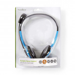 Nedis PC-headset | On-Ear-Kuulokkeet | Stereo | 2x 3.5 mm | Kokoontaitettava Mikrofoni | Sininen