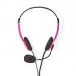Nedis PC-headset | On-Ear-Kuulokkeet | Stereo | 2x 3.5 mm | Kokoontaitettava Mikrofoni | Pinkki