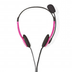 Nedis PC-headset | On-Ear-Kuulokkeet | Stereo | 2x 3.5 mm | Kokoontaitettava Mikrofoni | Pinkki