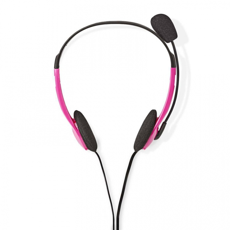 Nedis PC-headset | On-Ear-Kuulokkeet | Stereo | 2x 3.5 mm | Kokoontaitettava Mikrofoni | Pinkki