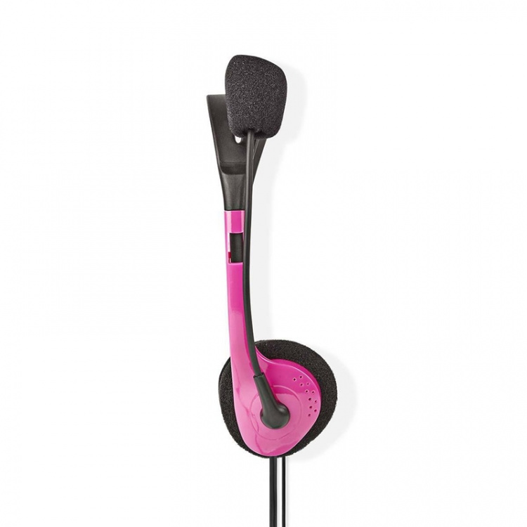 Nedis PC-headset | On-Ear-Kuulokkeet | Stereo | 2x 3.5 mm | Kokoontaitettava Mikrofoni | Pinkki