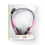 Nedis PC-headset | On-Ear-Kuulokkeet | Stereo | 2x 3.5 mm | Kokoontaitettava Mikrofoni | Pinkki