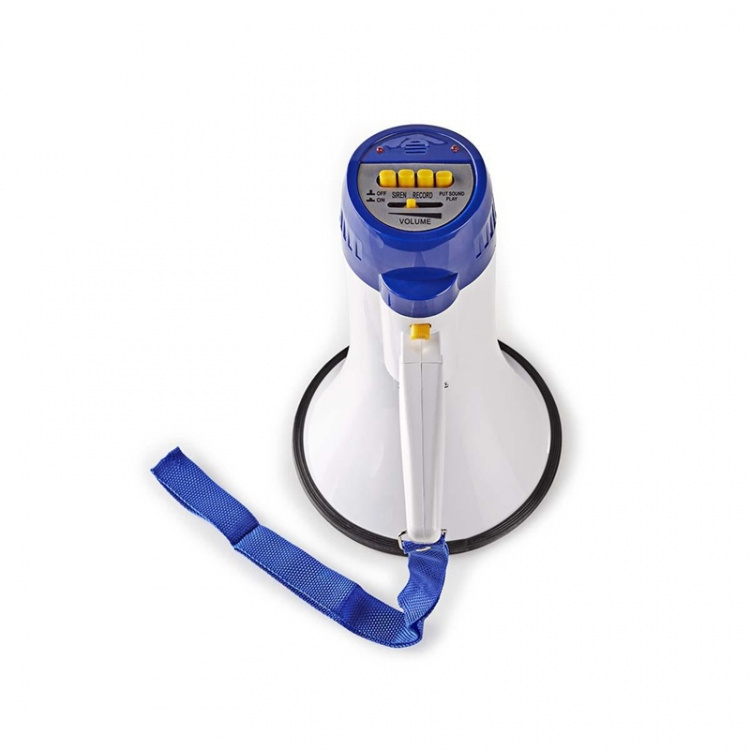 Nedis Megafoni | Maksimi alue: 250 m | Maksimi Äänenvoimakkuuden Säätö: 115 dB | Sisäänrakennettu mikrofoni | Sisäänrakennettu sireeni | Tallennustoiminto | Sininen / Valkoinen Nedis Megafoni | Maksimi alue: 250 m | Maksimi Äänenvoimakkuuden Säätö: 115 dB | Sisäänrakennettu mikrofoni | Sisäänrakennettu sireeni | Tallennustoiminto | Sininen / Valkoinen