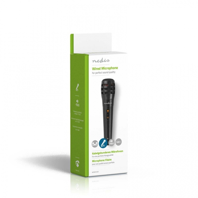 Nedis Langallinen Mikrofoni | Kardioidi | Irroitettava kaapeli | 5.00 m | 80 Hz - 12 kHz | 600 Ohm | -75 dB | On/off-kytkin | Matkakotelo sisältyy | ABS-Muovi / Alumiini | Musta Nedis Langallinen Mikrofoni | Kardioidi | Irroitettava kaapeli | 5.00 m | 80 Hz - 12 kHz | 600 Ohm | -75 dB | On/off-kytkin | Matkakotelo sisältyy | ABS-Muovi / Alumiini | Musta