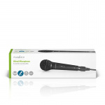 Nedis Langallinen Mikrofoni | Kardioidi | Irroitettava kaapeli | 5.00 m | 80 Hz - 13 kHz | 600 Ohm | -72 dB | On/off-kytkin | Matkakotelo sisältyy | ABS-Muovi / Alumiini | Musta