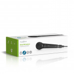 Nedis Langallinen Mikrofoni | Kardioidi | Irroitettava kaapeli | 5.00 m | 80 Hz - 13 kHz | 600 Ohm | -72 dB | On/off-kytkin | Matkakotelo sisältyy | ABS-Muovi / Alumiini | Musta