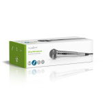 Nedis Mikrofoni | Kardioidi | Irroitettava kaapeli | 5.00 m | 80 Hz - 13 kHz | 600 Ohm | -72 dB | On/off-kytkin | Metalli | Hopea