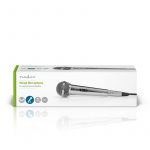 Nedis Mikrofoni | Kardioidi | Irroitettava kaapeli | 5.00 m | 80 Hz - 13 kHz | 600 Ohm | -72 dB | On/off-kytkin | Metalli | Hopea